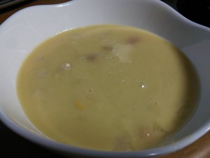 朝の食べるスープ コーンチャウダー